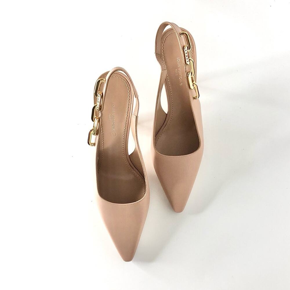 NIB Louis Vuitton Sparkle Slingback Pointed Toe Pumps 37 - Picture 3 of 11